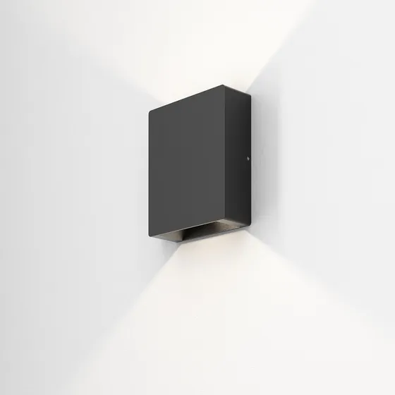 AQForm Lampa ścienna / kinkiet LEDpoint square up&down szer. 10 cm czarny zewnętrzny Darmowy zwrot