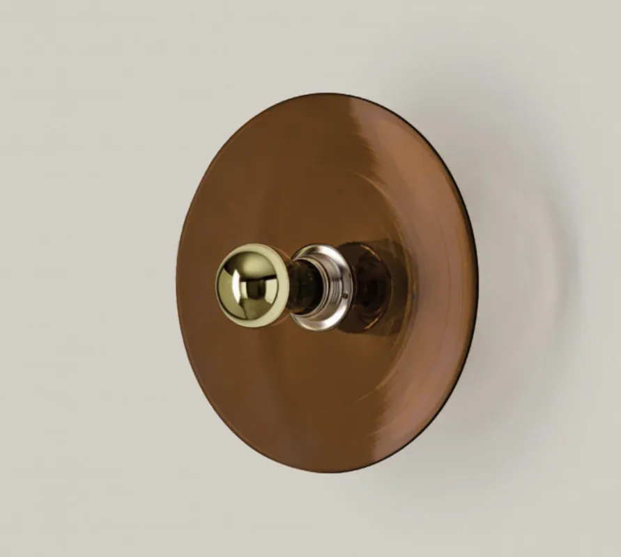 Aromas Lampa ścienna / kinkiet Fest śr. 25 cm bursztynowe szkło / złoty metal Super okazja