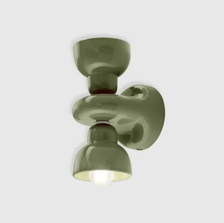 Zniżka Ferroluce Lampa ścienna / kinkiet Berimbau wys. 25.5 cm zielona