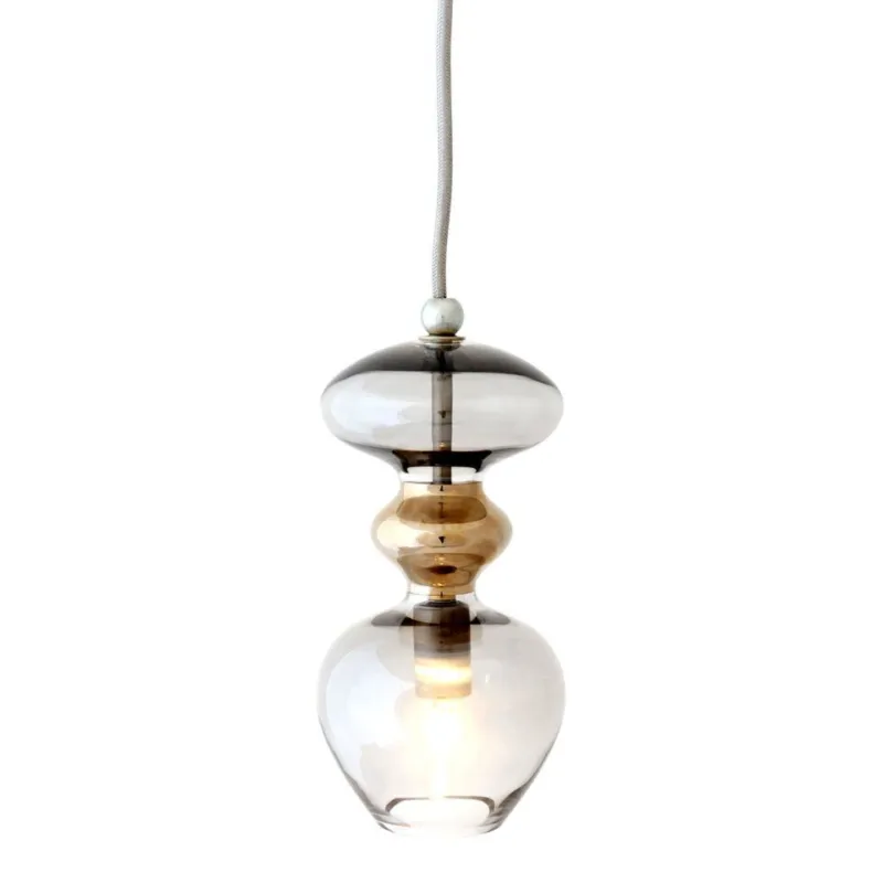 EBB & FLOW Lampa wisząca Futura szara przydymiona śr. 11 cm Wyprzedaż