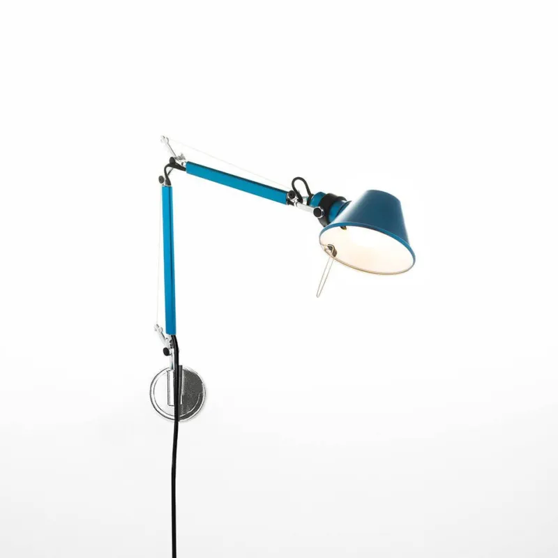 Artemide Lampa ścienna / kinkiet Tolomeo Micro niebieska szer. 49 cm Do wyczerpania zapasów