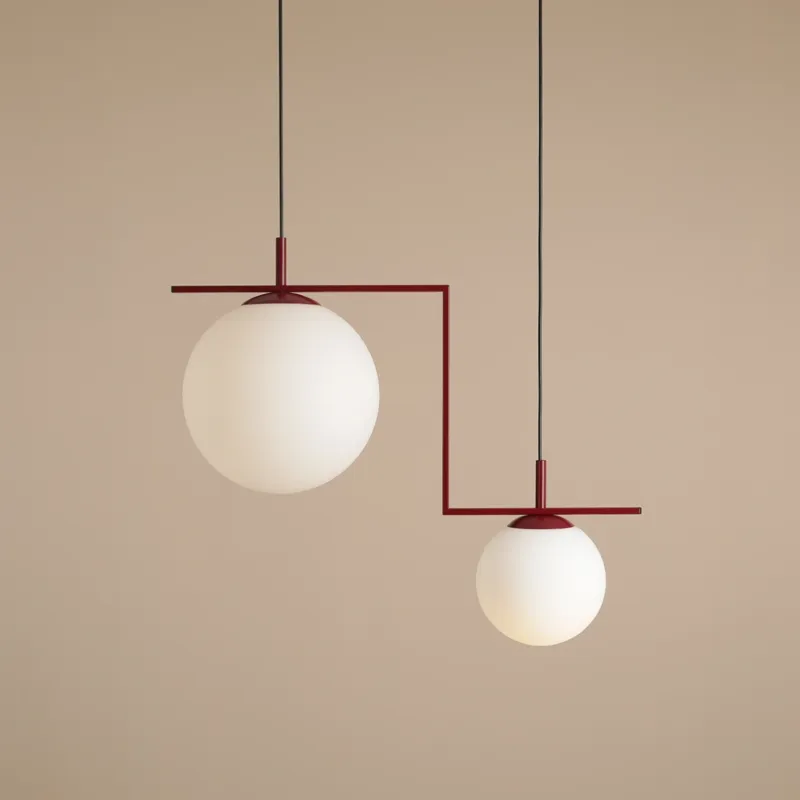 Premium Artera Lampa wisząca Zac 2 Red Wine Matte szer. 72,5 cm czerwona