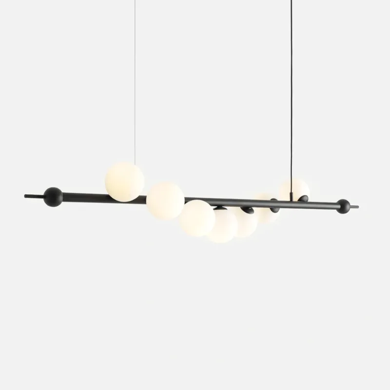 Wysoka jakość Artera Lampa wisząca Wave 7 szer. 168 cm czarna