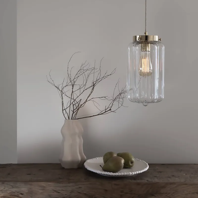 Embassy Interiors Szklana lampa wisząca Deco transparentna śr. 14,5 cm Zamów dziś