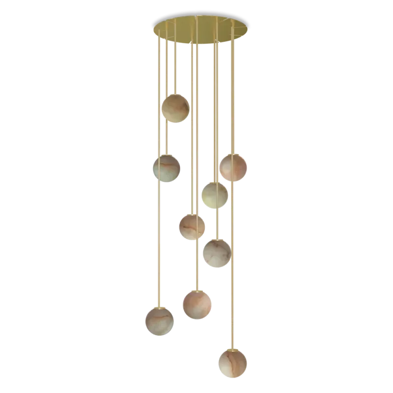 Oferta limitowana Robin Lampa wisząca / żyrandol Royal Circular Drops śr. 35 cm alabaster