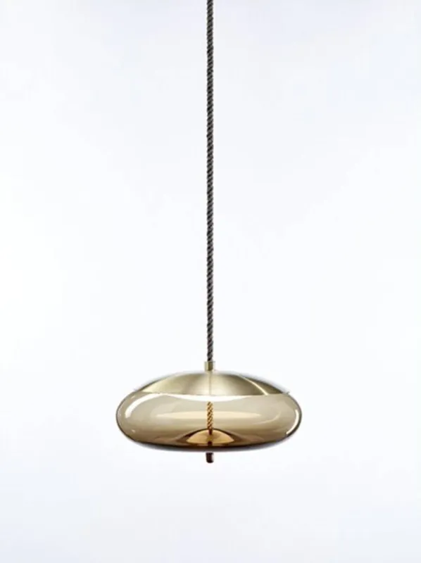 Dostępne od ręki Brokis Lampa wisząca Knot Disco brązowa śr. 50 cm