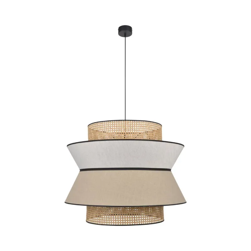 Super okazja Market Set Lampa wisząca Singapour szaro-beżowa śr. 78 cm