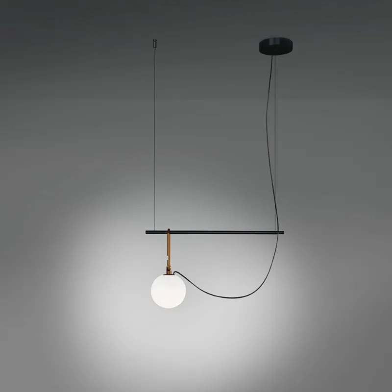 Artemide Lampa wisząca Nh 1 klosz czarno-zlota szer. 55 cm Hit sprzedaży
