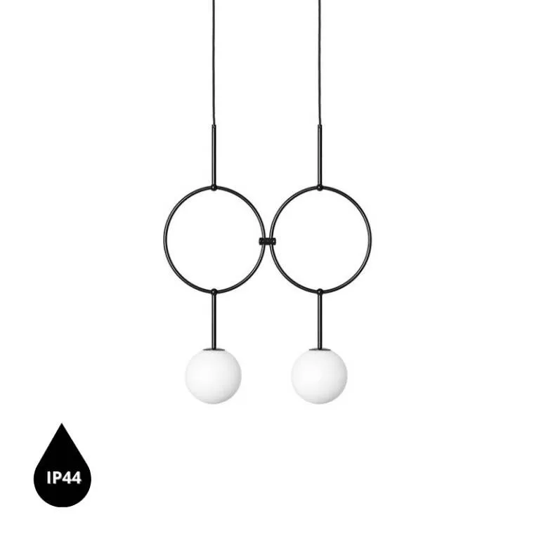 Ummo Lampa sufitowa Isuulla C podwójna czarna wys. 41 cm IP44 Dodaj do koszyka