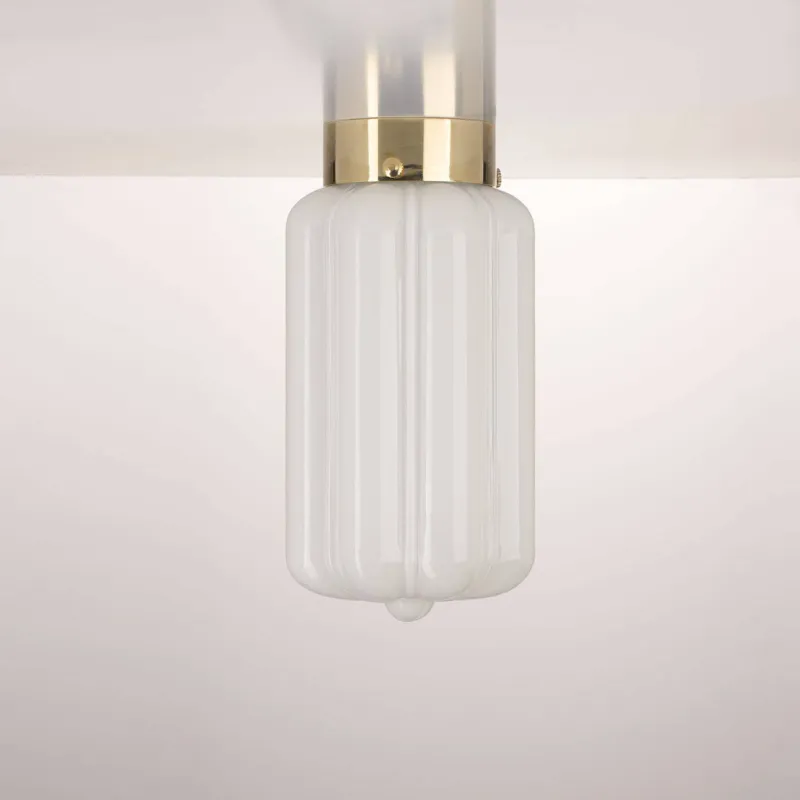 Embassy Interiors Lampa sufitowa / plafon Deco biało-mosiężny wys. 32,5 cm Dostępne od ręki