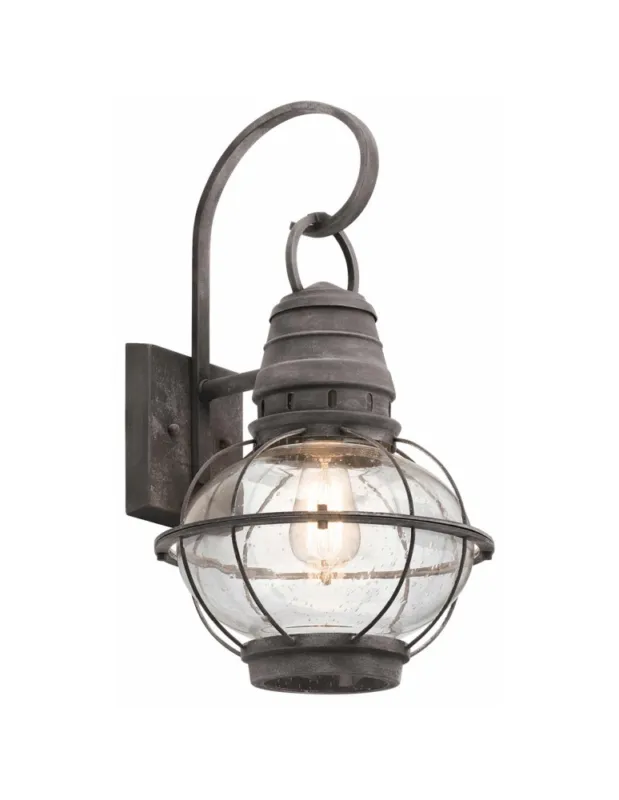 Szybka wysyłka Elstead Lighting Duża latarnia naścienna Bridge Point - 1 źródło światła - Postarzany cynk IP44 KL-BRIDGEPOINT-L