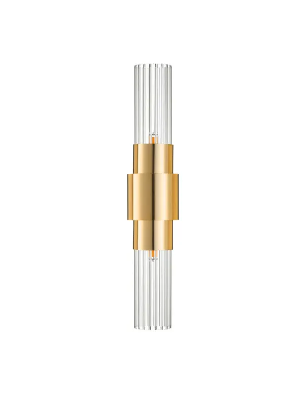 Sprawdź teraz Step Into Design Lampa ścienna GLOW 46 cm - kinkiet złoty, szkło ryflowane ST-DW7790