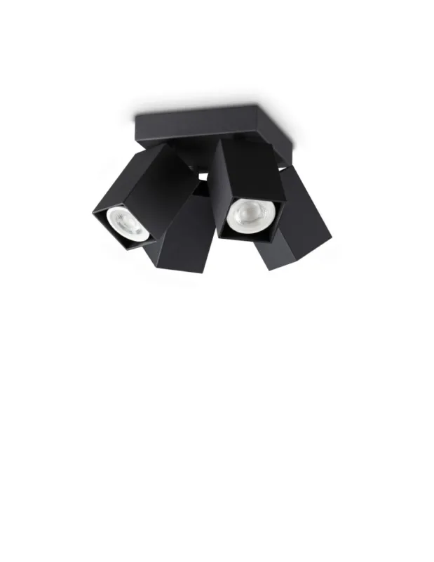 Ideal Lux Lampa Sufitowa DYNAMITE PL4 SQUARE NERO Czarny 371313 Niska cena