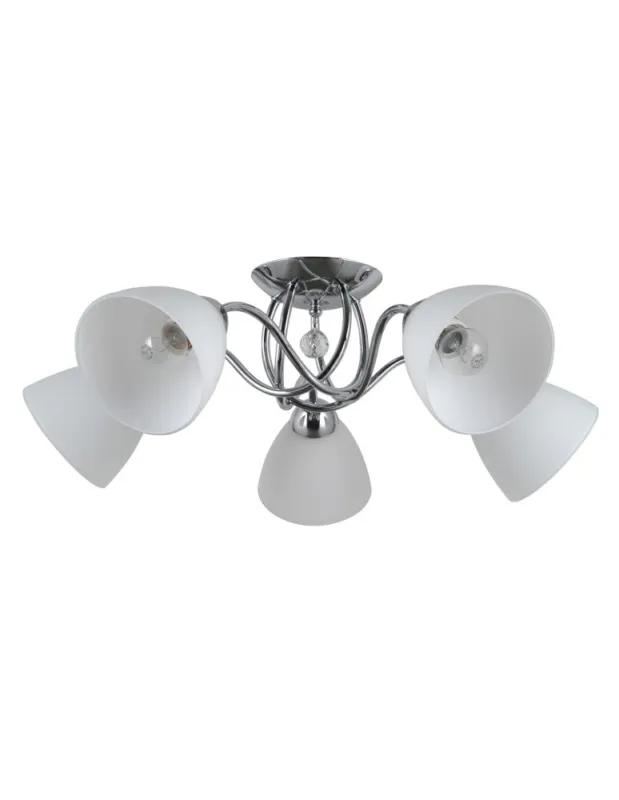 Nie przegap ITALUX Lugano Sufitowa E27 5x40W Chrom/Biały PND-5643-5 kolory-swiatla.pl