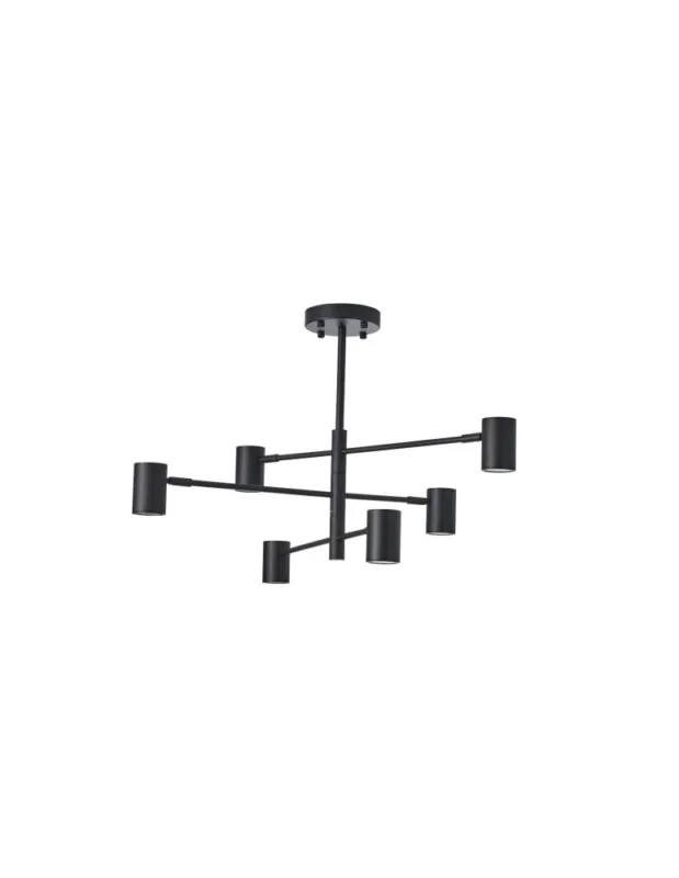 Ograniczona ilość YASKR Lampa Sufitowa Noe 6xGU10 czarna PLC0102-BK