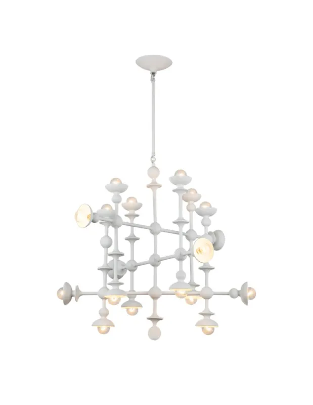 Premium Quintiesse Żyrandol Cadence 18 źródeł światła Antyczna biel Elstead Lighting QN-CADENCE18-WHT