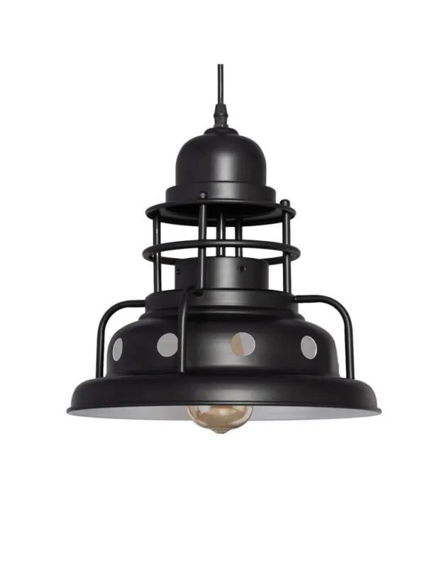 Abruzzo Lampa Wisząca Retro Industrial Czarna 30cm E27 Gobo ABR-RRG-E27 Dodaj do koszyka