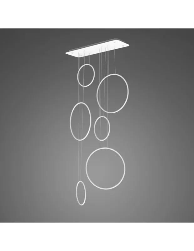 Altavola Design Lampa wisząca Ledowe Okręgi No. 8 - 90 cm in 4k biała Zamów dziś