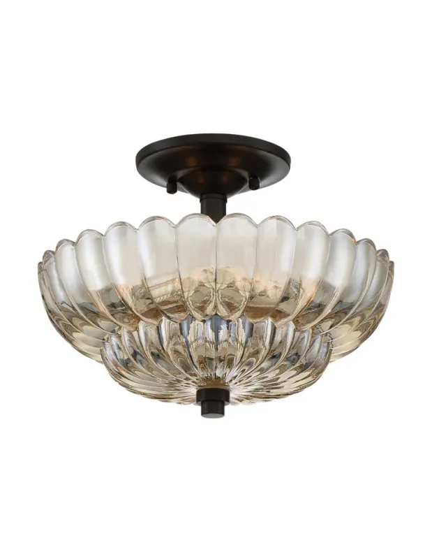 Bestseller Elstead Półplafon Whitecap 3 źródła światła Kakaowy brąz QZ-WHITECAP-SF-S