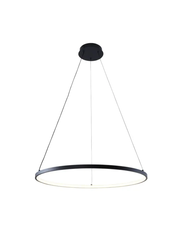 Premium Zuma Line Breno Lampa Wisząca Ring z Przełącznikiem Barwy Światła 3000K/4000K/6000K Czarny 2023201-BK60 kolory-swiatla.pl