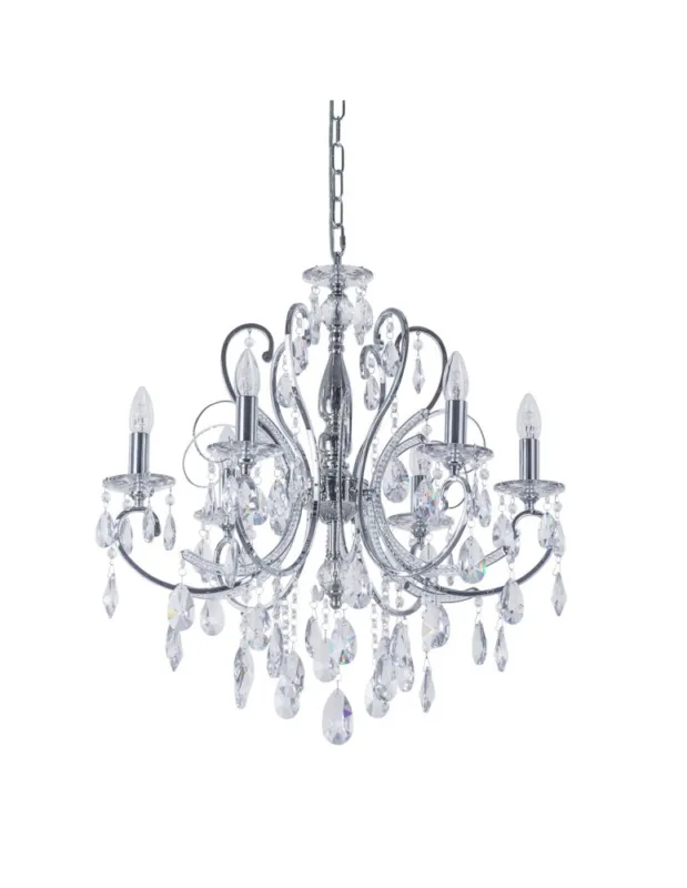 ITALUX Barocco Chrome Żyrandol E14 6x40W Chrom MD72709-6A kolory-swiatla.pl Nowość