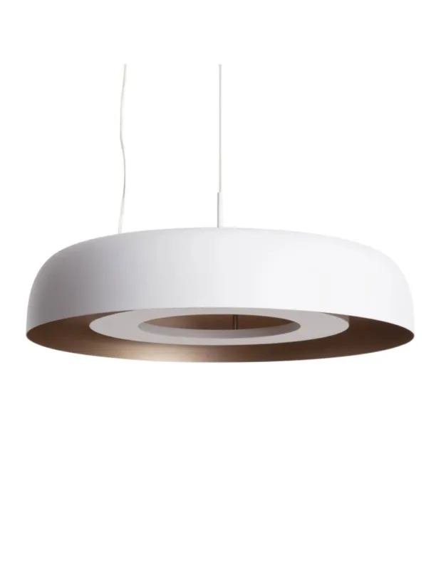 Bezpieczna płatność Abruzzo Lampa Wisząca Okrągła Biała 20W Ø40cm Portafortuna ABR-LWPF20W-W