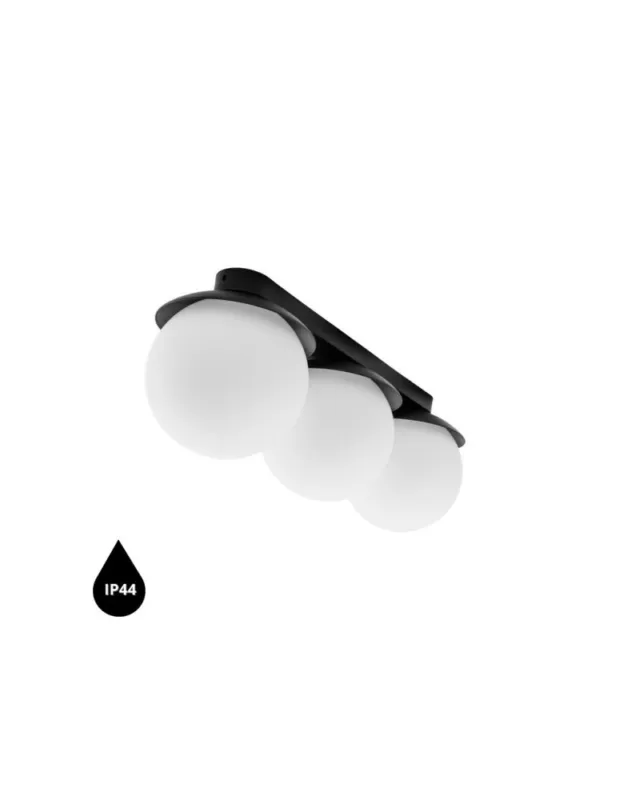 Bezpieczna płatność UMMO KUUL B czarna lampa sufitowa / plafon z podwyższoną szczelnością IP44 KLB320S0
