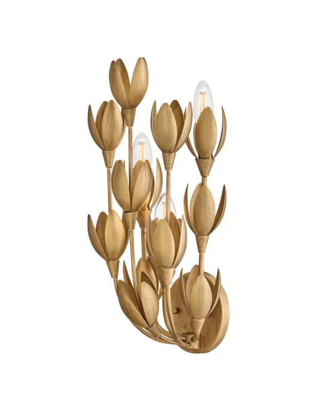 Wysoka jakość Quintiesse Kinkiet Flora 3 źródła światła Oksydowane złoto Elstead Lighting QN-FLORA-3W-GD