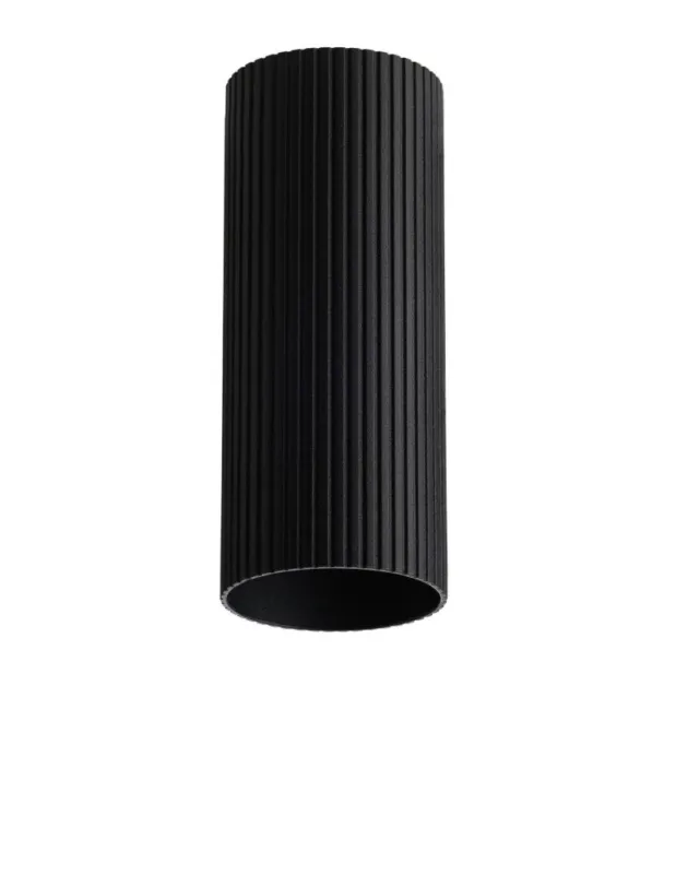 Taniej Azzardo LUCAS RIBBED TUBE 20 BK Czarny Mat Klosz Ryflowany Tuba do Skompletowania Lampy AZ6399
