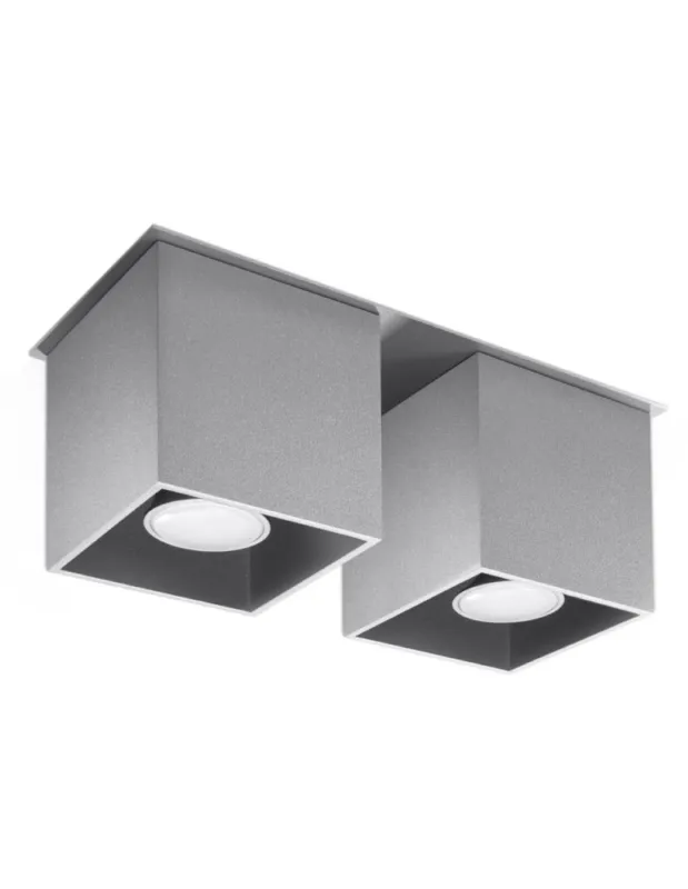 Sollux Plafon QUAD 2 szary SL.0064 Sprawdź teraz