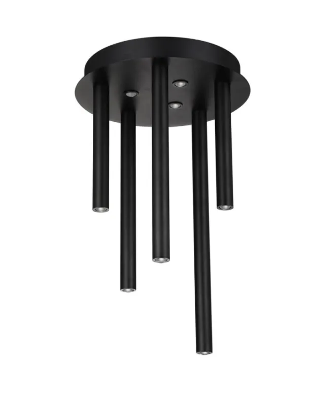 Azzardo ILIOS 5 Sufitowa 3-STEP DIMM BK Czarny Mat 8xLED 3 Tryby Jasności Rurki Sople AZ5750 Hit cenowy