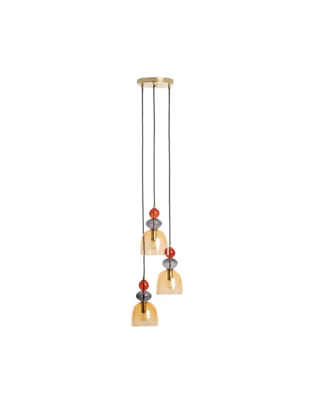 Abruzzo Lampa Wisząca Szklana Bursztynowa 3xE14 35cm Koloreno ABR-3KOLOK-A Hit sprzedaży