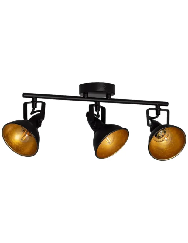 Abruzzo Lampa Sufitowa Retro Loft Czarna 50cm 3xE27 Orte ABR-RRO-C-3XE14 Darmowy zwrot