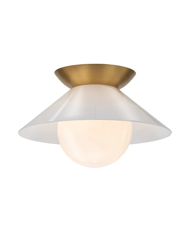 Quintiesse Plafon Saucer 1 źródło światła Postarzany mosiądz Elstead Lighting QN-SAUCER-FM-AB-OPAL Wyjątkowa oferta
