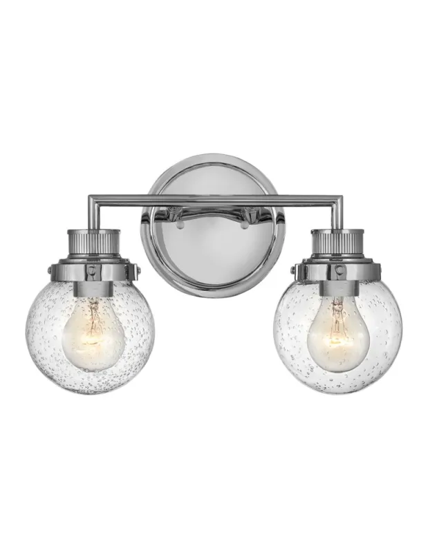 Ograniczona ilość Quintiesse Kinkiet Poppy - 2 źródła światła - Polerowany chrom IP44 Elstead Lighting QN-POPPY2-PC-BATH