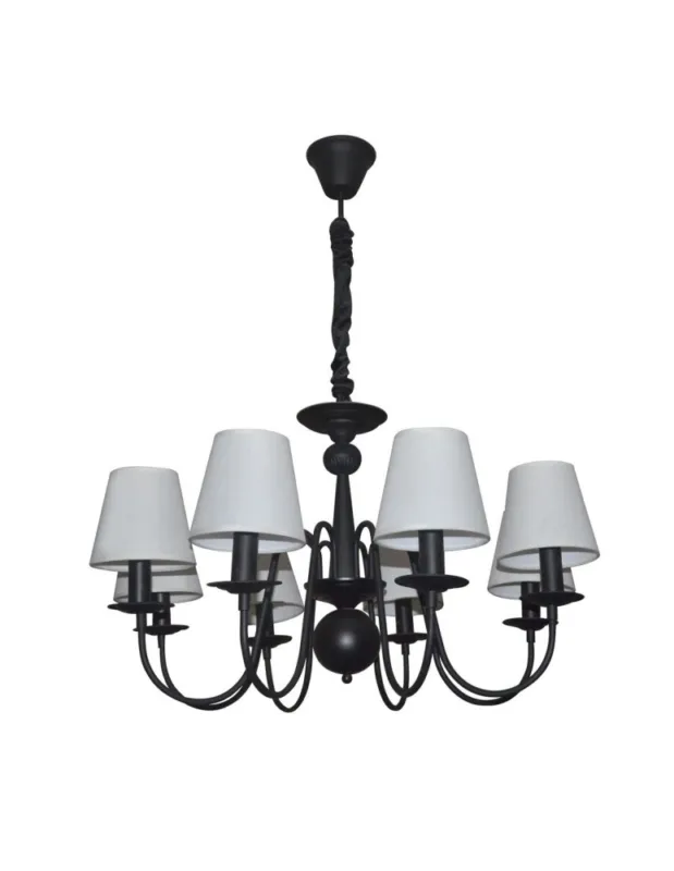 Light Prestige Werona 8 wisząca E14 czarny, biały LP-88439/8P kolory-swiatla.pl Bestseller