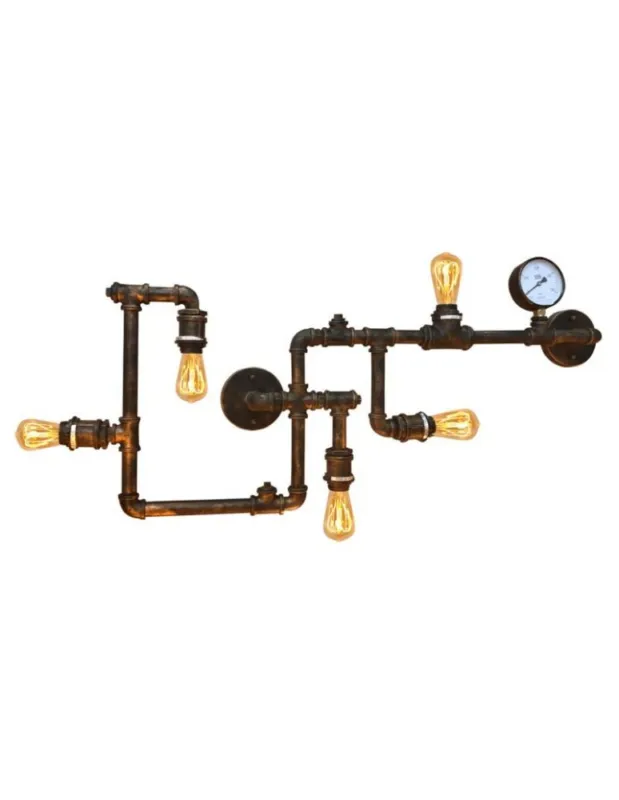 Oferta czasowa Abruzzo Kinkiet Industrialny Rury Retro 110cm 5xE27 Tubo ABR-LLKRR-5XE27