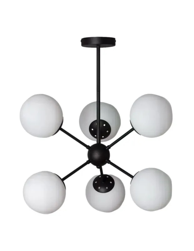 Oferta czasowa Abruzzo Lampa Wisząca Czarna szklane kule 60cm Grappa 6xE27 ABR-LWGG-6XE27