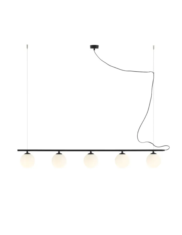 Aldex Lampa Wiszącą Beryl Glass 5 Czarny 5 x max 10W LED (1006F1) kolory-swiatla.pl Wybór klientów