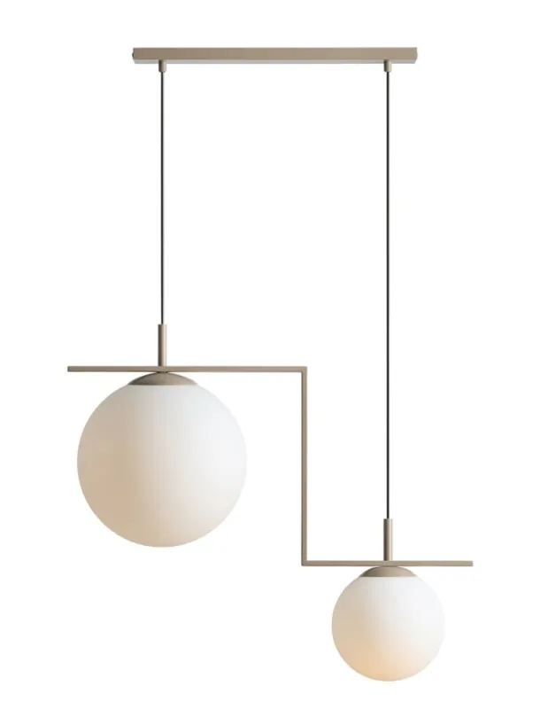 Premium Aldex Lampa Wisząca ZAC 2 BEIGE MATTE 2 x max 15W LED (1038H17_2)