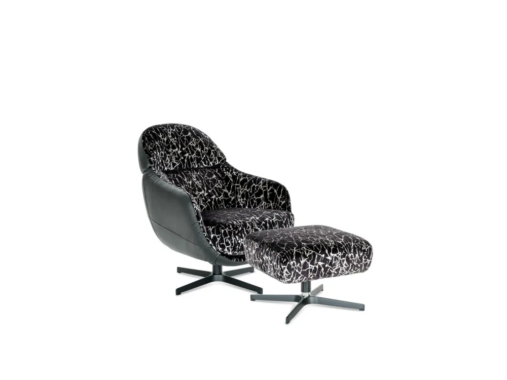 Rabat Fotel z pufem KLER Cornetta W189