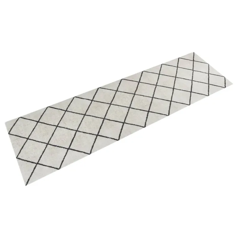 vidaXL Dywanik kuchenny, wzór w kwadraty, 45x150 cm, aksamitny - Oferta czasowa