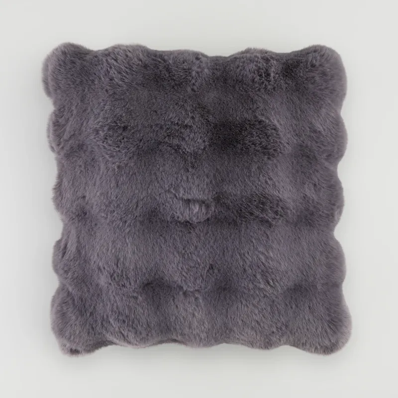Poszewka Futrzana Bares 45x45 cm w kratę - Szybka dostawa