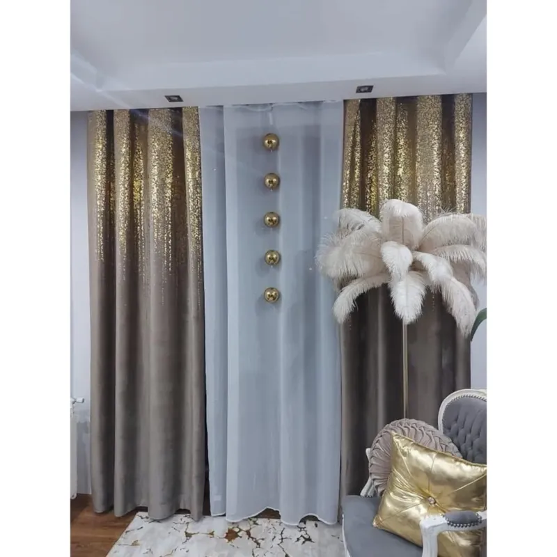 Oferta limitowana Zasłona welurowa Złoty Deszcz 140x270 cm -