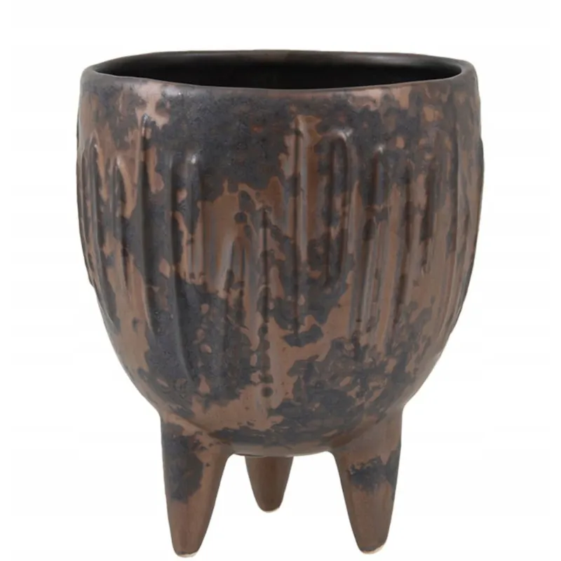 Bezpieczna płatność DONICA IRMA brązowa ceramiczna śr. 15cm -