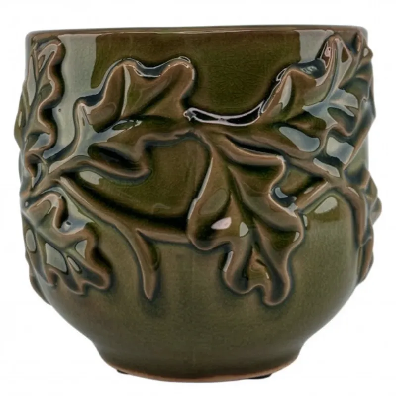 DONICZKA CERAMICZNA NA BALKON TARAS ZIELONA 14cm NA BONSAI BALKON TARAS - Tylko do końca tygodnia
