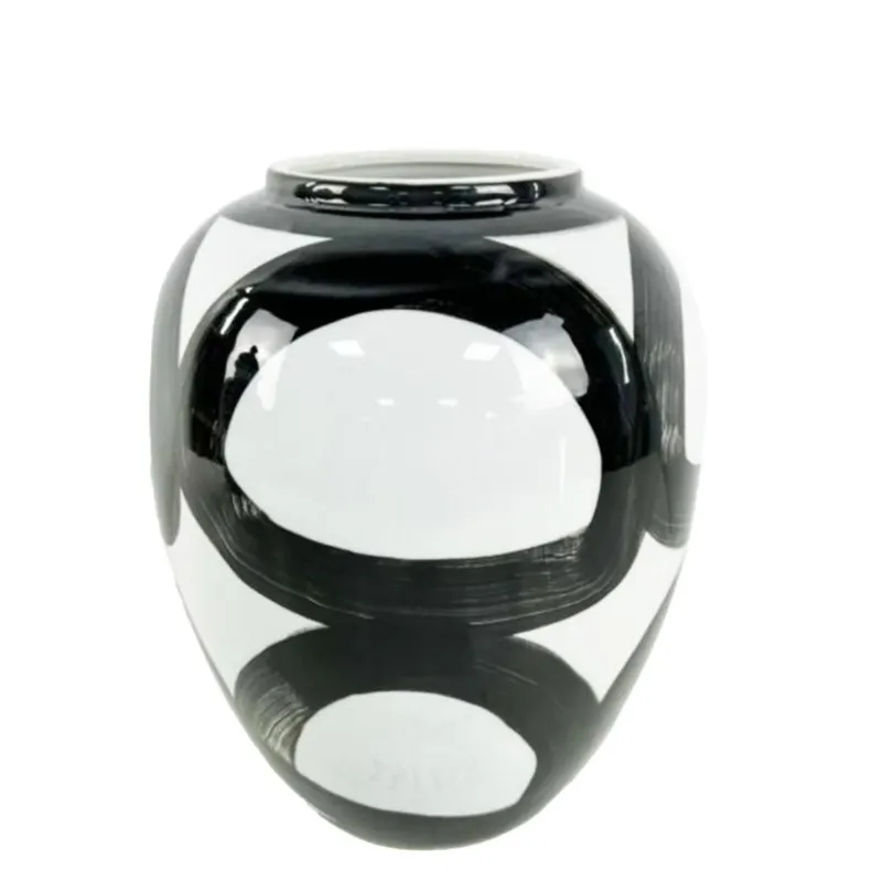 Dostępne od ręki Wazon ceramiczny Black-White 25x20x20 cm ROUTE -