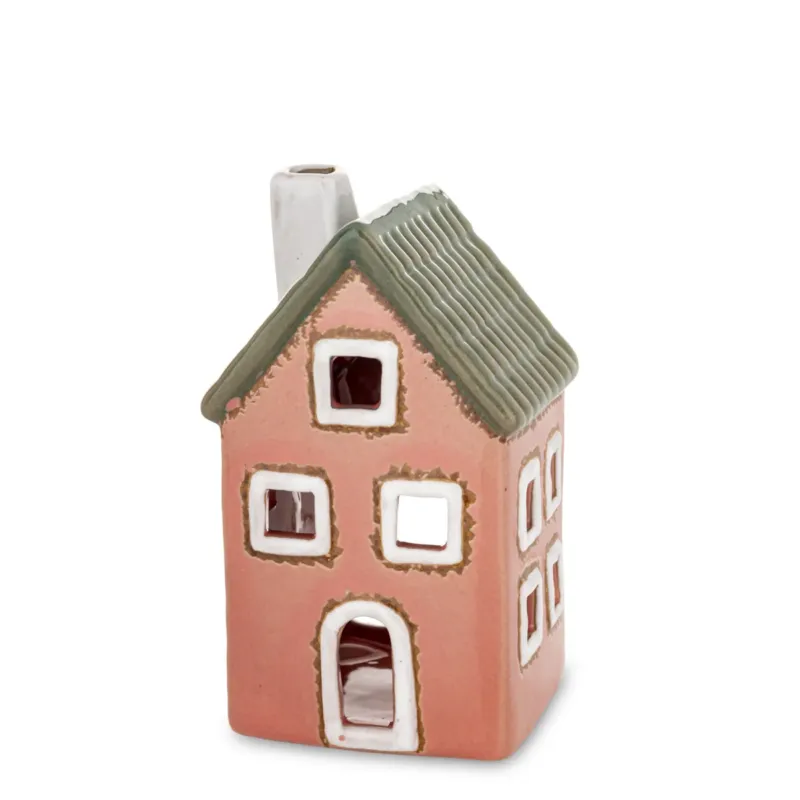 Ceramiczny domek 10,5x6x6 cm GILLI-3 na tea-lighty, czerwony - Zamów teraz