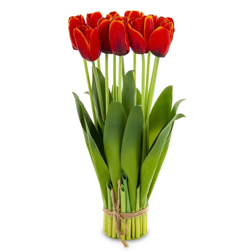 Dekoracja - bukiet sztucznych kwiatów 38x16x16 cm TULIPANY czerwone - Bezpieczne zakupy