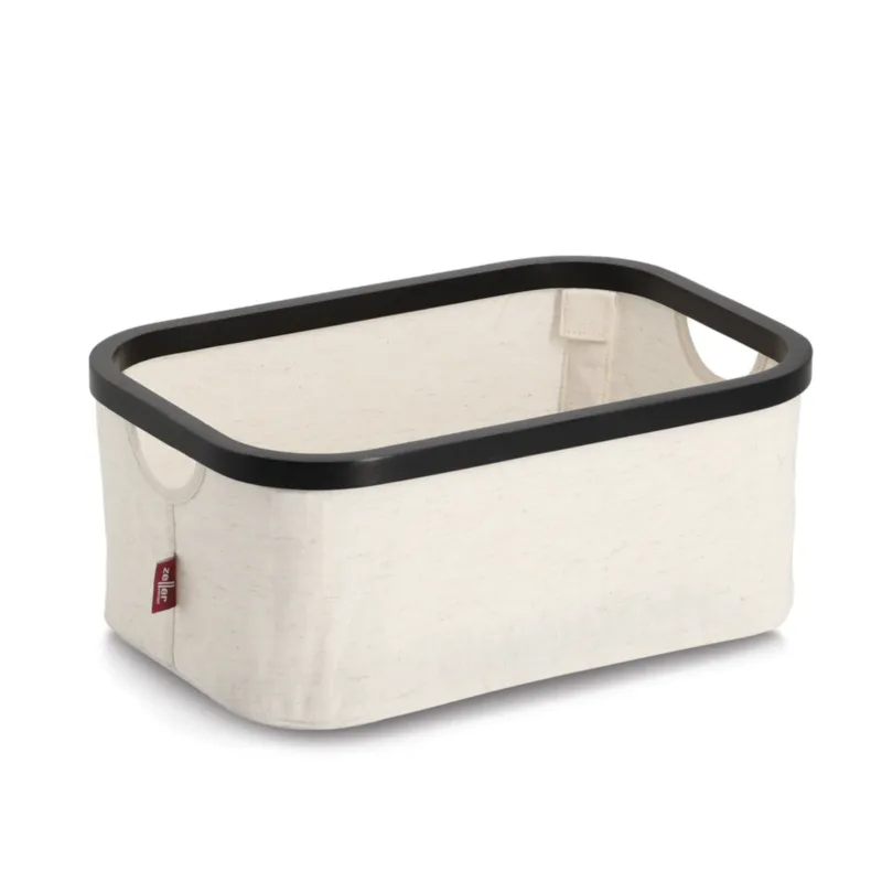 Organizer tekstylny kremowy ZELLER, bambus, 38 x 26 x 16 cm - Szybka dostawa